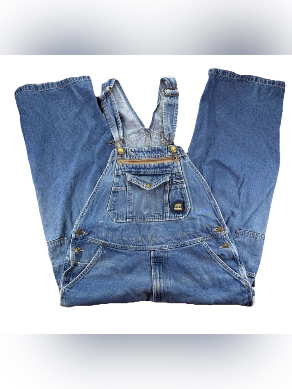 Berne Bib Overalls Men's 42x28 Blue Denim Pockets Workwear Utility Farm